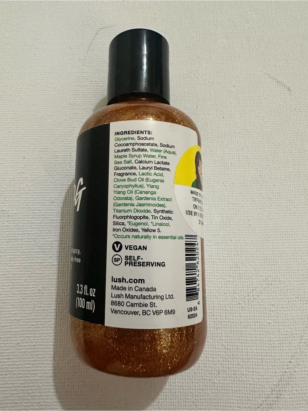 LUSH COSMETICS YOG NOG Shower Gel Body Wash Gold Glitter 3.3 oz New - Picture 2 of 4